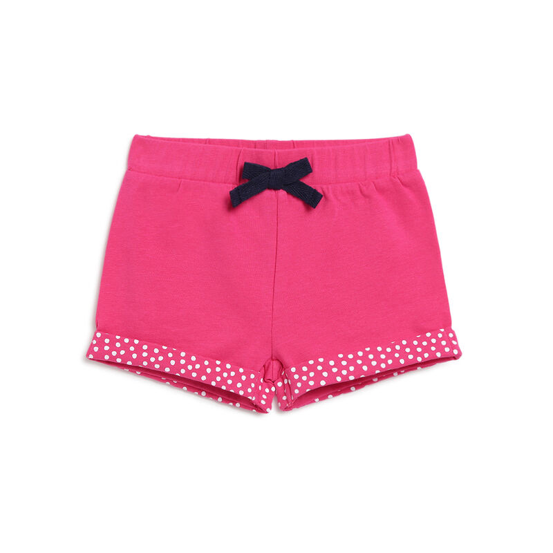 Girls Dark Pink Printed 2 Pc Set T-shirt with Short Trouser image number null